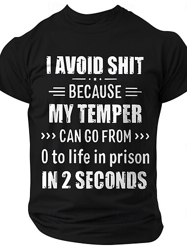  Herren Lustiger Slang T Shirt 100% Baumwolle Kurzarm Grafik Hemd Schwarz Dunkelblau Dunkelgray Bequemes T-Shirt Urlaub Straße Modedesigner-Kleidung