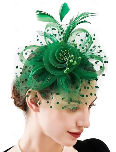  шляпа fascinators женская повязка на голову для чаепития цветок коктейль сетка перья заколка для волос шляпа дерби в стиле Кентукки свадьба