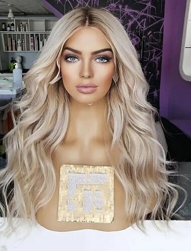 Brasilianische 100 % Echthaar-Perücke mit 5 x 5 Verschluss, klebefreie Perücken, 13 x 4 Lace-Front-Perücke, gewellte aschblonde Ombre-Perücke aus Echthaar, vorgezupft für Frauen