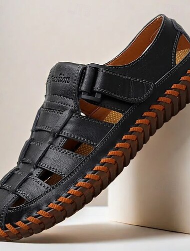  Lässige Fischersandalen aus Kunstleder für Herren mit verstellbarem Riemen und bequemer Sohle für Outdoor-Aktivitäten, Sommer und Strand
