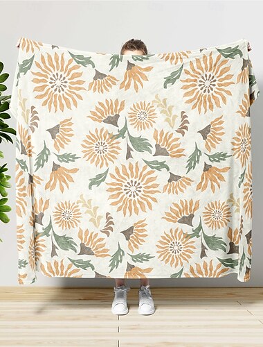  Blankets & Throws, Floral / Flower Polyester / Flannel Toison Warmer Soft Comfy Blankets