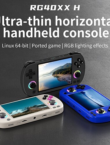  rg40xx h handheld gameconsole 4'' scherm linux systeem joystick rgb lichteffect rg40xxh videospeler trimui console