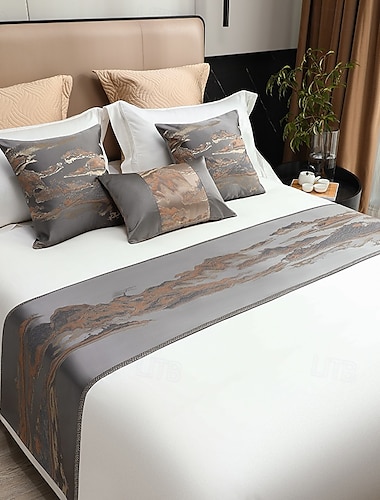  Bettläufer Bett-Schal Satin dekorativer Bett-Schal für Zuhause Hotel Bettüberwürfe Schals Schutz moderner einfarbiger Bettläufer für das Fußende des Bettes Heim Schlafzimmer Bettwäsche Dekoration