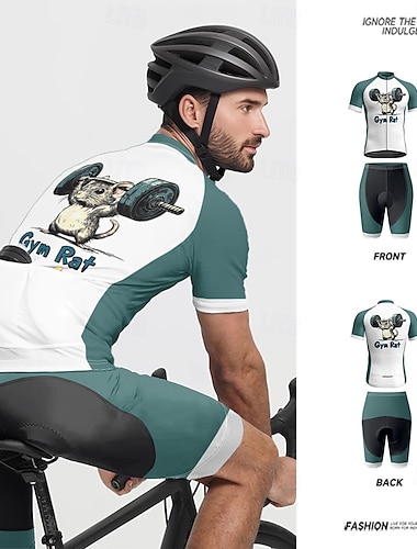  Herren Radtrikot mit Radhose fahrradbekleidung Kurzarm MTB Mountain Rennrad Blau Karikatur Fahhrad Spandex Sport Karikatur Bekleidung