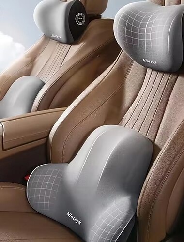  1 pieza / 2 piezas de almohada para reposacabezas de cuello de automóvil, cojín de espuma viscoelástica para cintura, soporte lumbar, respaldo, cojín de viaje para el cuello, protección para vehículos