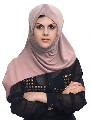  Damen Kopfbedeckungen Hijab-Schals Dubai islamisch arabisch Muslim Ramadan Feste Farbe Erwachsene Schal