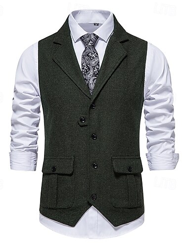  Classico Retrò Vintage Anni 1920 Gilet Il grande Gatsby Per uomo Carnevale Mascherata Matrimonio Feste Ospite di nozze Adulti Gilet Primavera Autunno