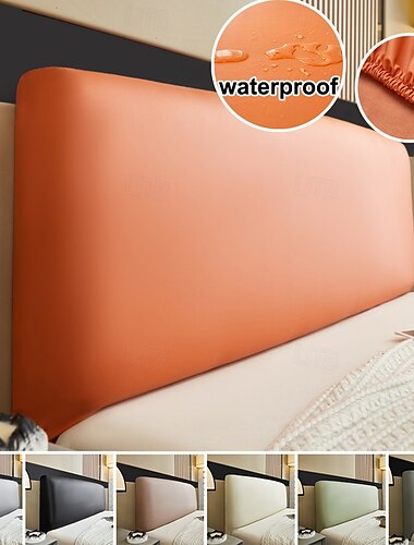  waterdichte kunstmatige pu lederen hoofdeinde hoes hotel thuis elastische all-inclusive bed hoofdeinde achterkant bedside bescherming stofhoes