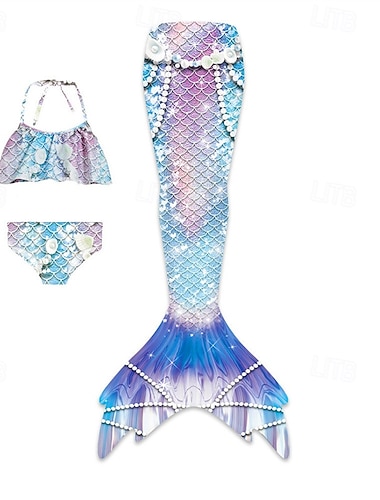  Kinderen Voor meisjes Zeemeermin zwemkleding Zwempak Feestdagen Strand Weegschalen Vakantie Tropisch Badpakken 4 jaar + Zomer Licht Roze Geel