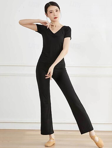  Sportkleidung oben Pure Farbe Farbaufsatz Damen Leistung Ausbildung Kurzarm Hoch Polyester