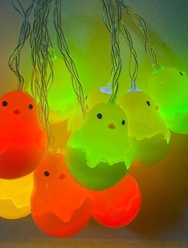  3m-20led Ostern Ostern Ostereier schlüpfen Küken Lichterkette AAA Batteriebox Netzteil Osterparty Abendessen festliche Atmosphäre Dekoration Lichterkette
