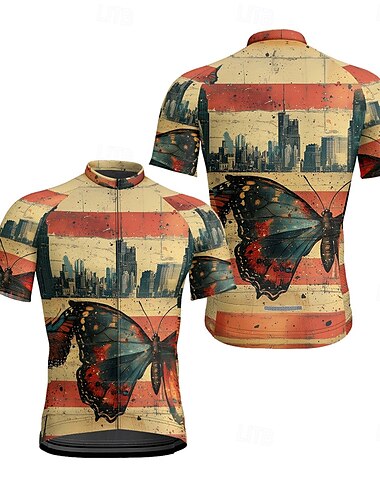 Per uomo Maglia da ciclismo Manica corta Bicicletta Maglietta Maglietta / Maglia con 3 tasche posteriori Ciclismo da montagna Traspirante Asciugatura rapida Design anatomico Ad alta capillarità Rosso