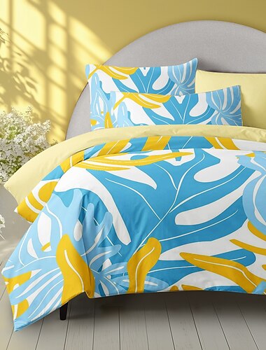  Σετ παπλωματοθήκη floral tropical σειράς 3 τεμαχίων από 100% βαμβάκι εξαιρετικά απαλό φιλικό προς το δέρμα μεγάλης διάρκειας