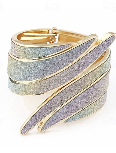  Asas clássicas declaração de moda pulseira de liga personalizada joias prata / dourado / roxo-azul-branco para casamento natal noivado festival