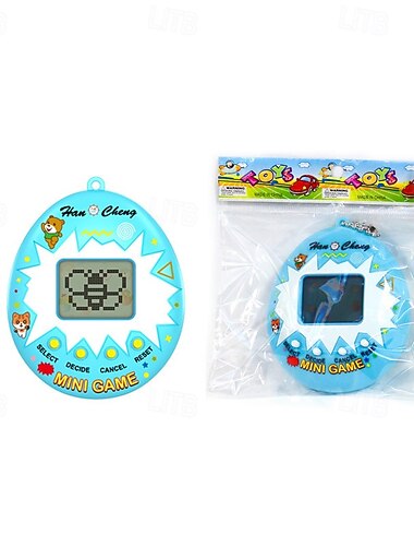  Mini console de jogo eletrônico para animais de estimação virtual infantil, brinquedo chaveiro de máquina eletrônica portátil para animais de estimação elfo de alimentação