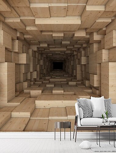  Landschaft Höhle 3D Tapete Heimdekoration Wandmalerei Rolle Abziehen und Kleben Abnehmbare PVC/Vinyl-Material Selbstklebend/Kleber erforderlich Wanddekoration für Wohnzimmer