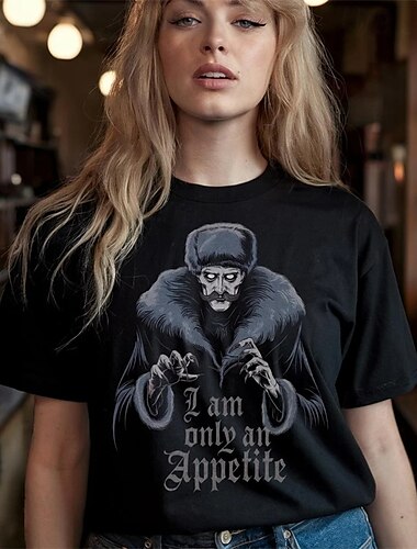  Nosferatu Vampiros Drácula Japonesa/Curta Camiseta Personagem Arte Gráfica Para Homens Mulheres Unisexo Adulto Baile de Máscaras Hot Stamping Casual / Diário