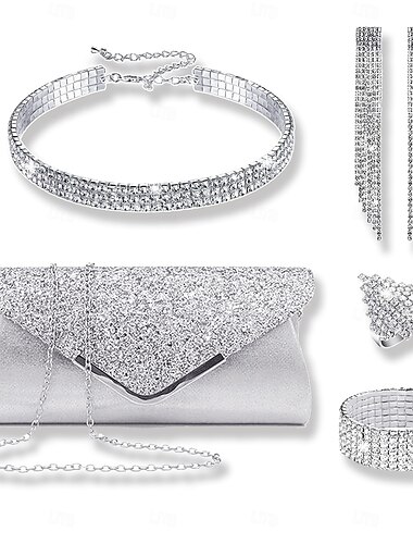  Brautschmuck-Sets 1 Aleación Haken Halsketten Armbänder Damen Stilvoll Luxus Niedlich Schick Freude Geometrische Form Schmuck-Set Für Party