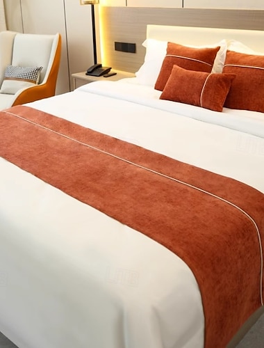  Bettläufer Bett-Schal Samt dekorativer Bett-Schal für Zuhause Hotel Bettüberwürfe Schals Schutz moderner einfarbiger Bettläufer für das Fußende des Bettes Heim Schlafzimmer Bettwäsche Dekoration