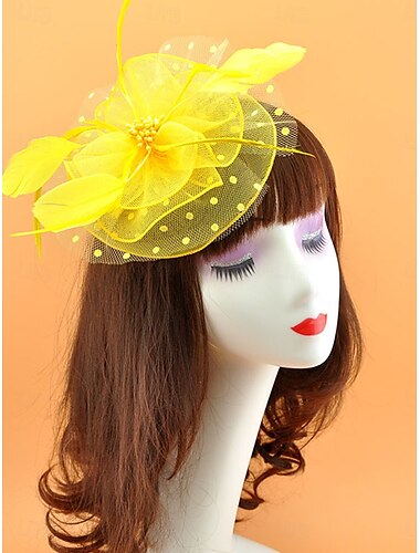  Haarschmuck Tüll Hochzeit Elegant Vintage Mit Tüll-Haarschmuck Kopfbedeckung Derby Fascinator Renn-Tag-Kleid 2025