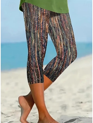  Kvinnors leggings capribyxor hög elasticitet mode streetwear hel längd hög midja rutig tryck termisk varm andningsbar mjuk utomhus vardaglig järngrå höst vinter vanlig passform