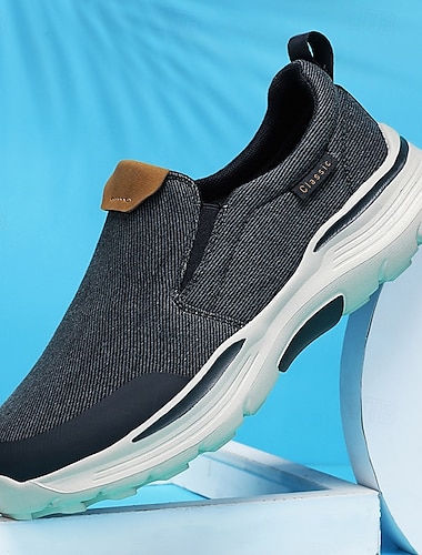  slip-on beige vandresko til mænd med polstret sål – komfortable og åndbare sportssneakers til fritidstøj og udendørsaktiviteter