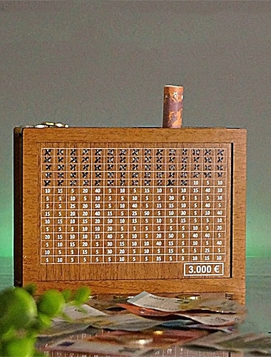  2025 صندوق توفير الأموال الخشبي الجديد، صندوق محفوظات نقدية خشبي، خزنة نقدية خشبية، صندوق نقود مع عداد، صندوق حيوانات أليفة، صندوق نفقات مع أهداف ونسب هدية عيد الحب