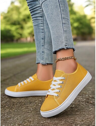  baskets à lacets en toile pour femmes – baskets classiques et confortables à porter au quotidien, parfaites pour les sorties décontractées et les aventures du week-end