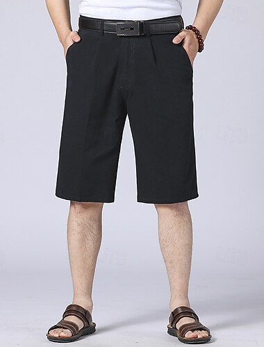  Herre Shorts Chino Shorts Dress Shorts Bermudashorts Arbeidshorts Flettet Rett ben عادي Pustende Nei-jern Knelengde Formell utendørs Avslappet Mote Forretning Svart Grønn Mikroelastisk