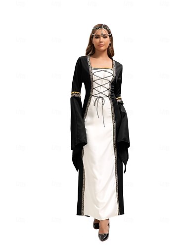  Retro vintage Middeleeuws Jurken Bel Pofmouw Viking Elf Kostuum Dames Keltisch Fantasie Halloween Carnaval Maskerade Casual / Dagelijks LARP Volwassenen Kleding Alle seizoenen