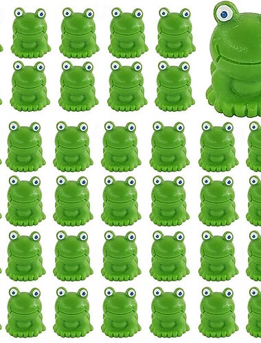  小さなカエル - ミニ樹脂製動物、ミニカエルの庭の装飾、緑の樹脂製カエルの置物、カエルを隠すチャレンジゲーム、妖精の庭のミニチュア苔風景ディスプレイ