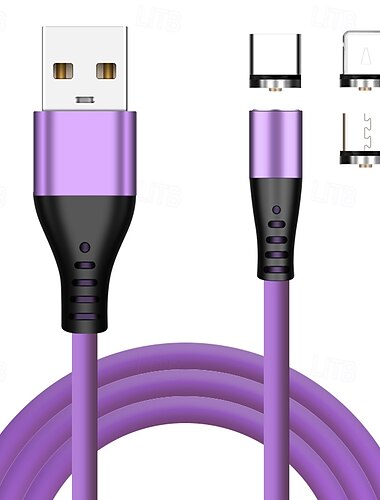  USB C-kabel Bliksemkabel Micro USB-kabel USB A naar Lightning / micro / USB C 2.4 A Oplaadkabel Magnetisch Vloeibare silicagel Voor iPad Samsung Xiaomi Mobiele telefoonaccessoire