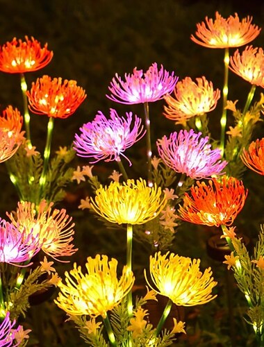  Lot de 2 lampes d'extérieur à énergie solaire pour champ de fleurs en bord de mer, lampe de décoration pour cour, jardin, chemin, pelouse, festival de printemps, festival d'été, mariage, atmosphère