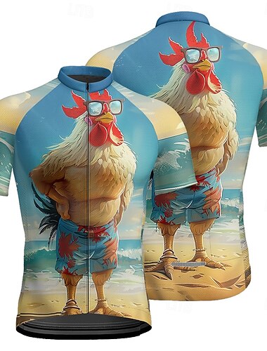  Herren Radtrikot fahrradbekleidung Fahrradtrikot Kurzarm Fahhrad T-Shirt Trikot mit 3 Gesäßtaschen MTB Mountain Atmungsaktiv Schnelltrocknend Anatomisches Design Schweißtransportierend Blau Tier Sport