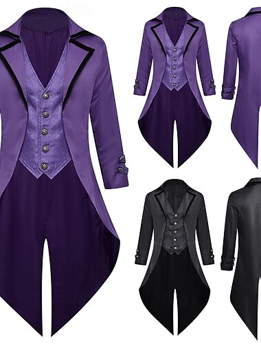  Punk & Gothique Médiéval Steampunk Manteau Bal Masqué Vampire Médecin de la peste Homme Steampunk Carnaval Mascarade Soirée Adulte Manteau