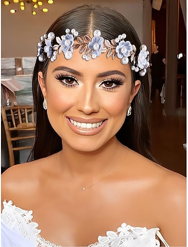  Diademas Tejido Boda Elegante Vintage Con Perla Flor Celada Sombreros