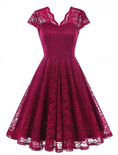  Elegant 1950-tallet Vintage Inspirert Knelengde Kjoler A-linje kjole Tekjole Blonde A-linje Dame Jul Karneval Nytt År Ball Dagligdagstøy Utdrikningslag Voksne Hjemkomstkjoler Sommer