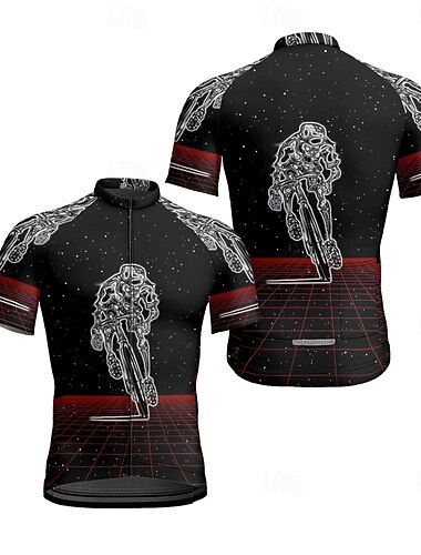  Hombre Maillot de Ciclismo Manga Corta Bicicleta Camiseta Maillot con 3 bolsillos traseros MTB Bicicleta Montaña Transpirable Secado rápido Diseño Anatómico Capilaridad Rojo Morado Verde Graphic