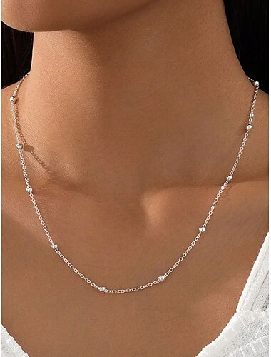  Collar Cromo Mujer Moda Estilo lindo Clásico Boda Forma Geométrica Gargantillas Para Diario