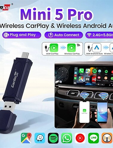  carlinkit mini 5 pro carplay беспроводной адаптер smart wireless carplay android auto usb dongle wifi bluetooth автоматическое подключение ota обновление