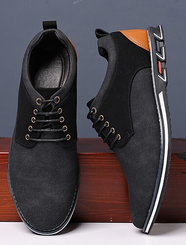  Freizeit-Oxford-Schuhe für Herren, blaue und schwarze Schnür-Sneaker mit Wildlederakzenten, stilvolles Schuhwerk für Business, Hochzeiten und den Alltag