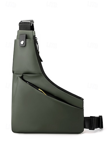  vattentät stöldskyddsväska för män – minimalistisk crossbody-bröstväska med flera fickor, lätt axelryggsäck för resor och dagligt bruk svart grön grå