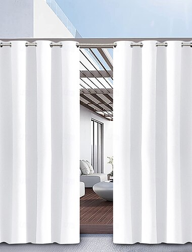  Wasserdichte Outdoor Vorhang Außenvorhänge für Privatsphäre Schiebe-Patio-Vorhänge Bauernhaus-Draperien Pergola-Vorhänge mit Ösen für Pavillon Balkon Veranda Party Hotel 1 Paneel