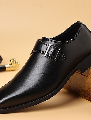  Monkstrap-Schuhe aus hochwertigem Kunstleder für Herren – klassische, braune, formelle Slipper mit Schnallendetail, perfekt für das Business und formelle Anlässe