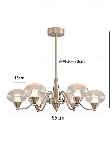  Lustr ve stylu bauhaus s více čirými skleněnými koulemi do obývacího pokoje 220-240v