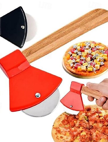  cortador de pizza roda de aço machado em forma de cortador de pizza redondo com alça conforto aderência para tortas biscoitos pão bolos