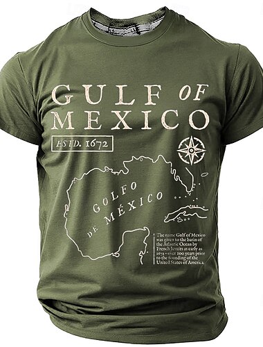  男性用 メキシコ おかしい Tシャツ 半袖 Tシャツ 3Dプリント クルーネック シャツ ファッション 日常 ストリート 日常 ブラック ブルー グリーン 夏 春 衣類 S M L XL XXL XXXL