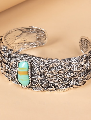  Bracelet en alliage ethnique artistique personnalisé rétro porte-bonheur bijoux en argent pour fête de mariage festival quotidien