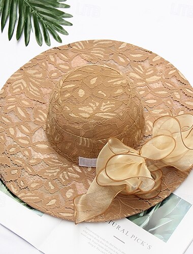  Hüte Polyester Sonnenhut Abendgesellschaft Teegesellschaft Cocktail Elegant Vintage Niedlich Mit Spitze Blumig Kopfschmuck Kopfbedeckung