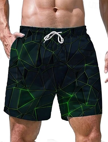  Herren Bademode Surfshorts Badehose Schwimmshorts kurz Surfshorts Unten Kordelzug Mit Taschen Schwimmen Surfen Strand Wassersport Bedruckt Sommer Frühling